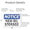 Signmission New Oil Storage, 18 in W x Rectangle, Aluminum OS-2PACK-NS-A-1218-L-14334 - alternate 8